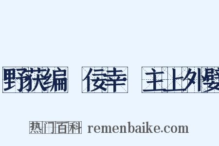 野获编·佞幸·主上外嬖是什么意思的图片